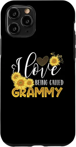 Vista 10 de Funda para iPhone 15 con texto en inglés "I Love Being Called Grammy Sunflower Lover Family Party Case
