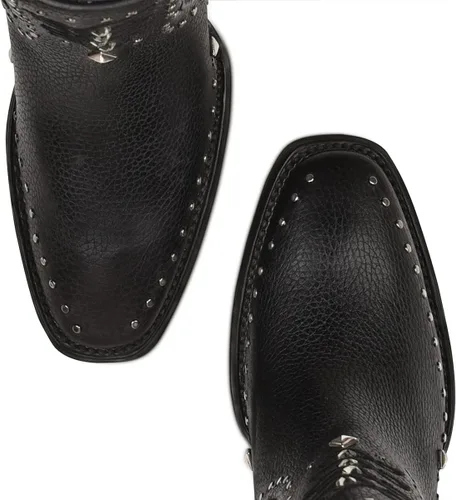 Vista 7 de Cuadra Botín para mujer en cuero genuino negro 4P04RS