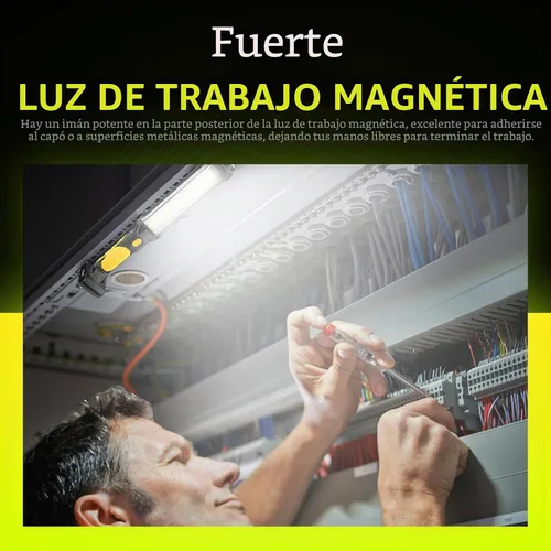 Vista 7 de WARSUN - Luz LED COB recargable, luz magnética para manos libres con gancho, impermeable IPX4 para reparación de garaje, regalos para hombres