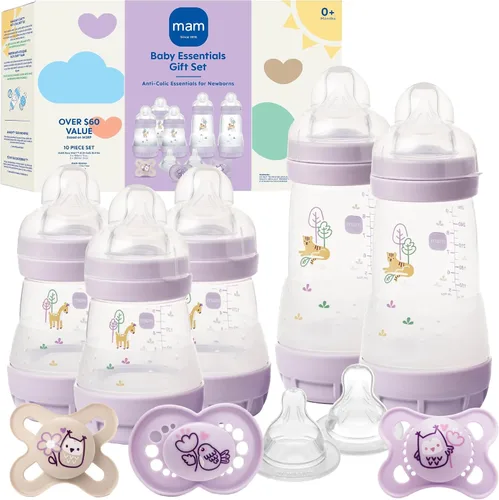 Vista 11 de MAM Newborn Essentials - Juego de alimentación mate con botellas anticólicos Easy Start de 5 onzas, autoferilizantes, chupetes de 0 a 3 meses
