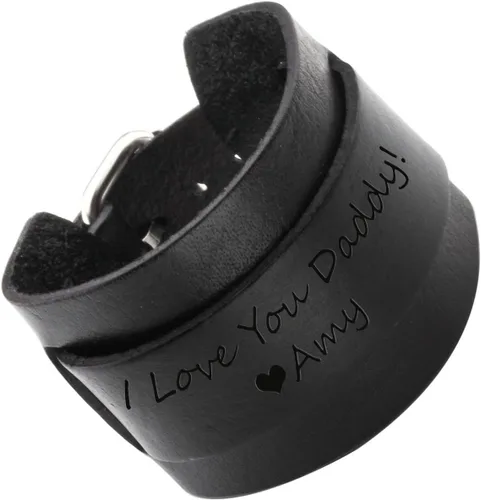 Vista 7 de Jovivi Cutom - Pulsera de cuero Punk personalizada para hombres y mujeres, color negro y marrón ancho, de cuero genuino, correa para cintura