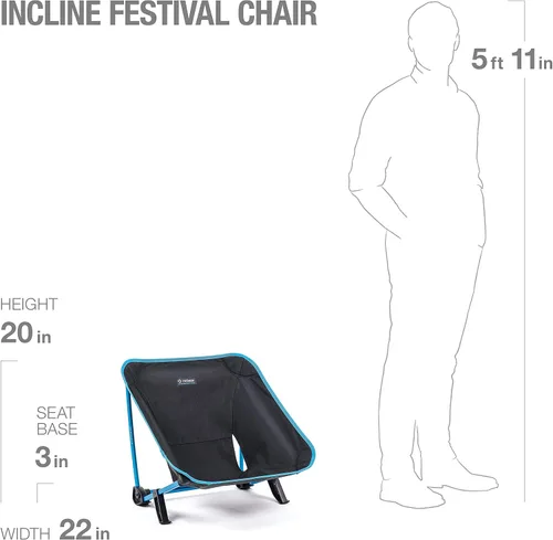 Vista 9 de Helinox Incline Festival - Silla plegable ajustable para exteriores, para eventos, color negro