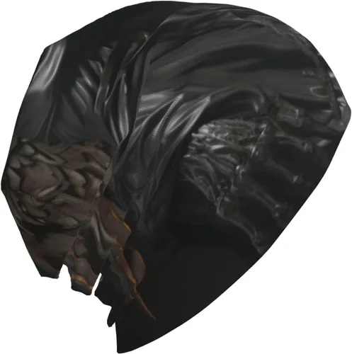 Vista 2 de Gorro de punto holgado con diseño de calavera para mujeres y hombres, verano e invierno