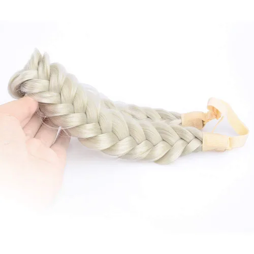 Vista 25 de Diadema ancha y despeinada de 2 mechones de cabello sintético trenzado, accesorio de belleza para mujeres y niñas, 62g/2.1 oz (caoba)