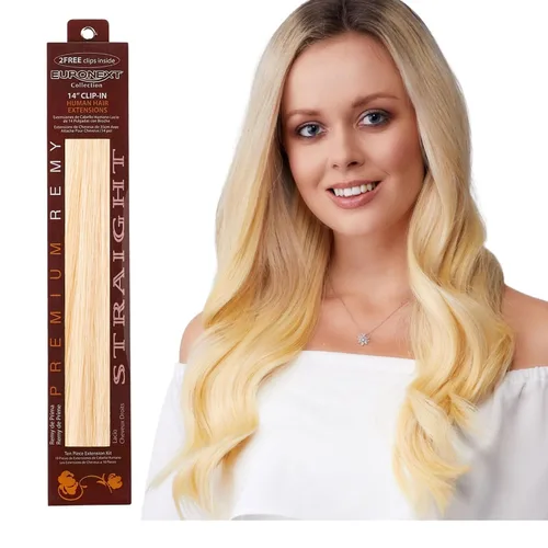Vista 12 de Extensiones de cabello con clip, 100% cabello humano Remy, 14 pulgadas, lacio, rizado, negro