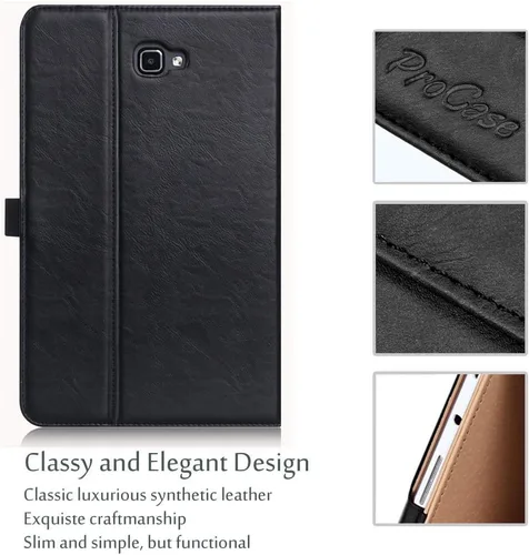 Vista 7 de Funda ProCase con soporte para Samsung Tab, múltiples ángulos de visión y bolsillo para documentos y tarjetas, Negro