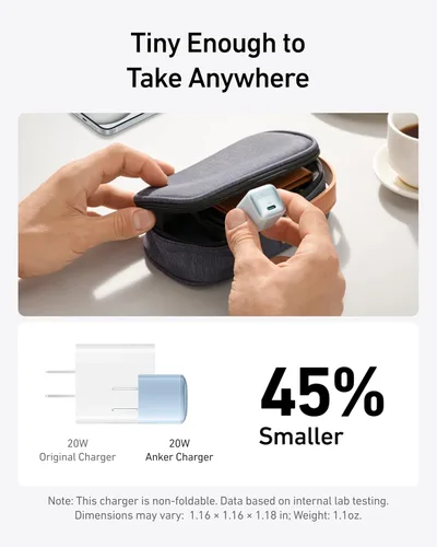 Vista 8 de Anker Bloque de cargador USB C, 20 W PIQ 3.0 de carga rápida compacta para iPhone 17/16/15 y más series, Galaxy, Pixel 4/3, iPad (cable no incluido)