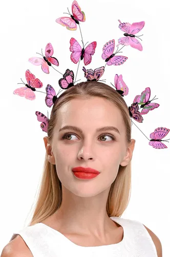 Vista 4 de Capa de alas de mariposa con máscara de hada para mujer, disfraz de Halloween