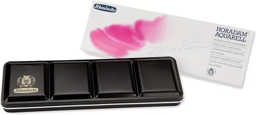 Vista 2 de Schmincke - Caja de color HORADAM® AQUARELL, surtido básico, tubos de 12 x 0.2 fl oz, 74112097, caja de metal, juego de pintura, mejores acuarelas