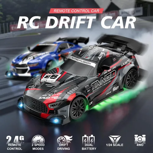 Vista 3 de Coche RC para niños, coche de deriva de control remoto de alta 2-negro