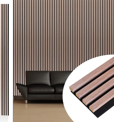 Vista 8 de NeatiEase Paquete de muestras de color de paneles de pared de madera, paneles de pared de listones acústicos para decoración de paredes interiores