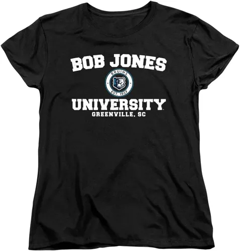 Vista 7 de Bob Jones University - Camiseta oficial con logotipo circular para mujer Azul Marino