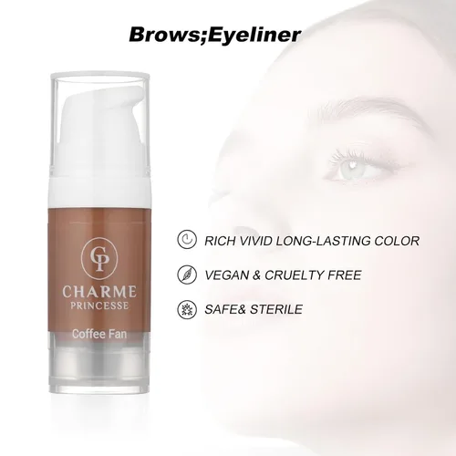 Vista 3 de Charme Princesse Pigmento Tinta Permanente Micropigmento Cosmético Pigmento Delineador de Ojos de Cejas Labios Cosmético Ventilador de Café Pigmento