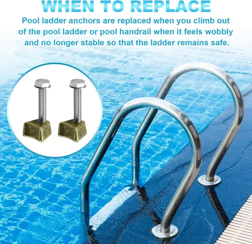 Vista 3 de Anclajes de escalera de piscina, PW Perma-Socket Wedge Assy para anclajes estilo Hanover - Bronce con perno, piezas de escalera de piscina se adapta