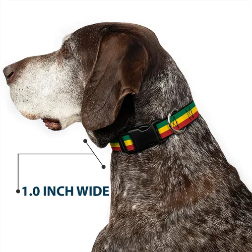 Vista 6 de Buckle-Down PC-W21802-S Collar de clip de plástico Rasta, pequeño/9-15