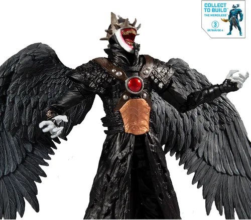 Vista 6 de DC Multiverse Batman Who Laughs with Sky Tyrant Wings Figura de acción de 7 pulgadas y piezas de construcción para figura de 'The Merciless