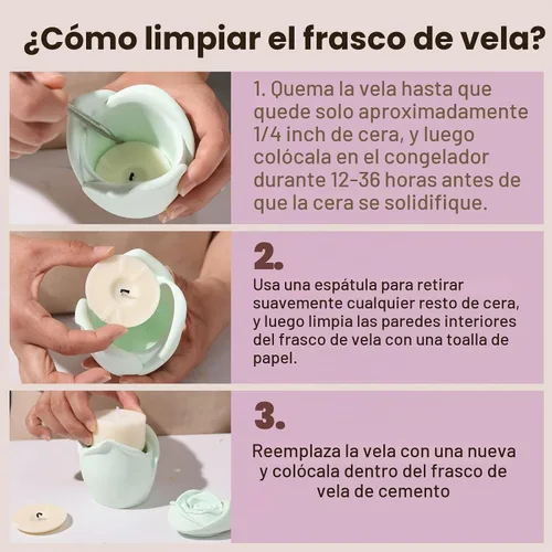 Vista 5 de BOOWAN NICOLE Vasos de vela de rosas con tapa, moldes de silicona y moldes de silicona de recarga de velas, molde de silicona para cemento