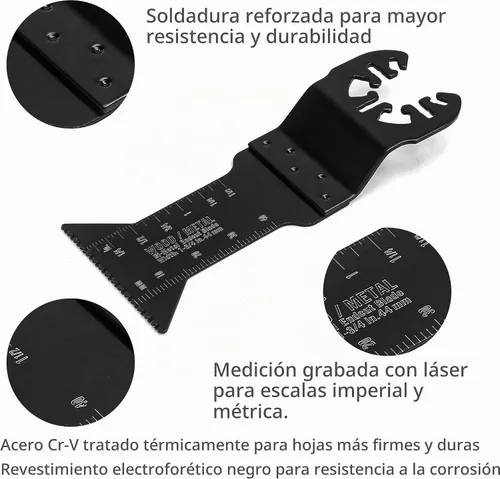 Vista 3 de WORKPRO 25 piezas de accesorios oscilantes multiherramienta, hojas de sierra oscilantes de liberación rápida para cortar madera y metal, plástico