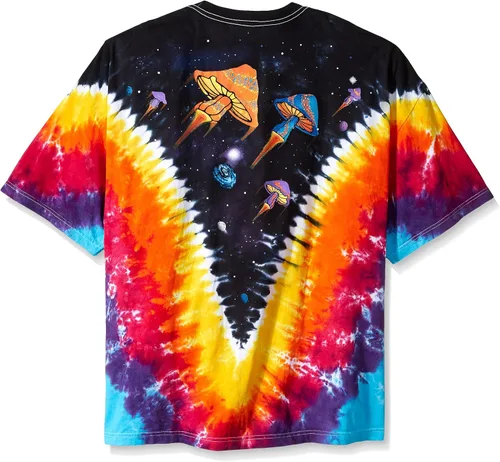 Vista 2 de Liquid Blue Camiseta Space Shroom para hombre de talla grande, Azul