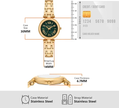 Vista 5 de Michael Kors Laney - Reloj de pulsera de acero inoxidable para mujer