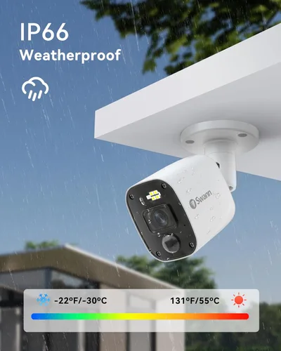 Vista 6 de Swann Cámara Bullet 1080p (complemento) - Cámara de seguridad con cable de alta resolución con visión nocturna y tecnología de sensor