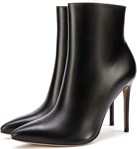 Vista 5 de Castamere Botines de tacón alto para mujer, puntera puntiaguda, con hebilla de aguja, tacón de aguja de 3.9 in