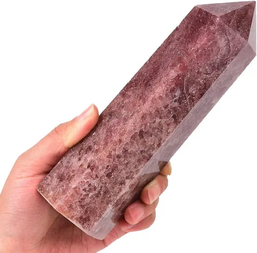 Vista 31 de Torre Obelisco de Piedra de Sangre de África Grande Varita de Punta de Cristal Curativo Natural de 6 Facetas Reiki Meditación Decoración del Hogar