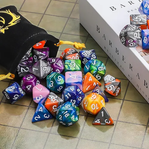 Vista 8 de CiaraQ Juego de dados poliédricos con bolsas negras, compatible con juegos de mesa de Dungeons and Dragons DND RPG MTG