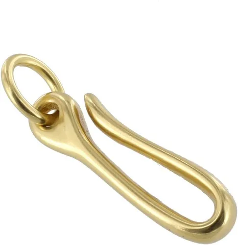 Vista 2 de Buckleguy.com B8367 latón natural, pequeño gancho de pescado, latón macizo-LL, Latón natural (Bocr2)