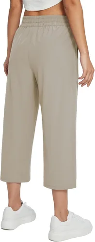 Vista 2 de BALEAF Pantalones capri de pierna ancha para mujer, pantalones holgados de secado rápido, bolsillos UPF50+ atléticos, casuales, entrenamiento, yoga