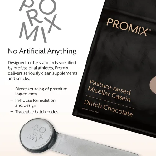 Vista 7 de ProMix Nutrition Proteína en polvo de caseína alimentada con pasto, criada en pasto, liberación lenta de 0.88 oz de caseína micelar – 0.18 onzas