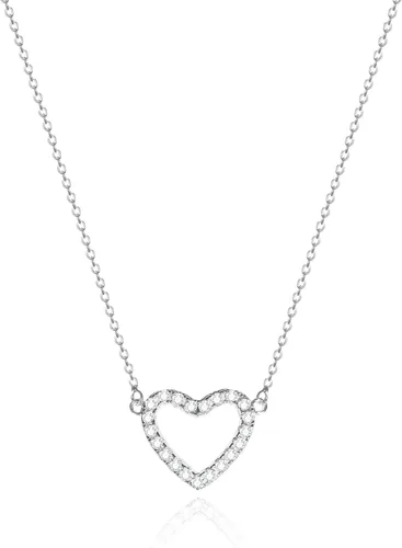 Vista 17 de Zeffy - Lindo collar de corazón chapado en plata/oro de 18 quilates, collar de cadena con dije de corazón pequeño para mujer, joyas delicadas