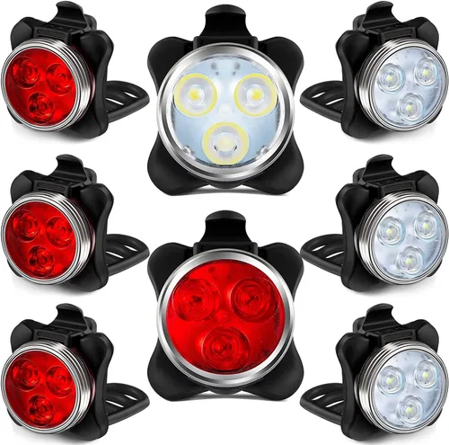 Vista 11 de Rechargeable LED Bike Light Sets, Super Bright Front Headlights and Rear LED Bicycle Lights, 650mah Lithium