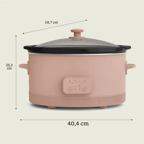 Vista 8 de bella Olla de cocción lenta programable de 6.0 cuartos de galón, revestimiento antiadherente de cerámica, temperatura ajustable y tiempos
