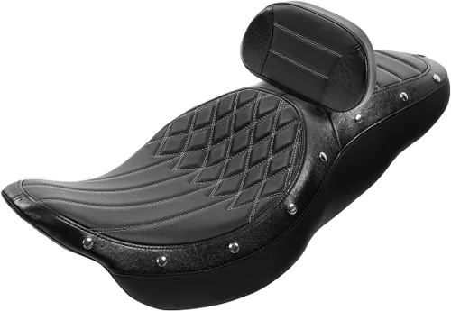 Vista 8 de Asiento de pasajero de 2 piezas para Harley Touring Road King Street Glide Electra Glide Road Glide 2009-2023