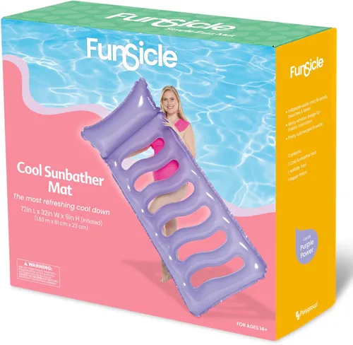 Vista 3 de Funsicle Alfombrilla inflable de 6 pies para tumbonas con reposacabezas cómodo