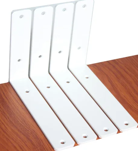 Vista 32 de Paquete de 2 soportes de estante en L de 6 pulgadas de largo x 4 pulgadas de alto x 1.5 pulgadas de ancho, 5 mm de grosor, soportes de estante