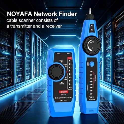Vista 3 de NOYAFA NF-810 Probador de cables de red multifuncional, rastreador de cables de red LAN Ethernet con luz LED, escaneo de línea de red, probador PoE