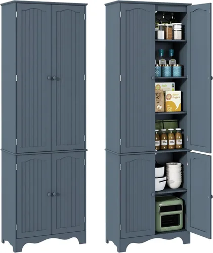 Vista 14 de Function Home 72" Kitchen Pantry Cabinet, Tall Wood Farmhouse Storage Cabinet with Doors and Adjustable Shelves, 6 Tier Freestanding Cupboard for