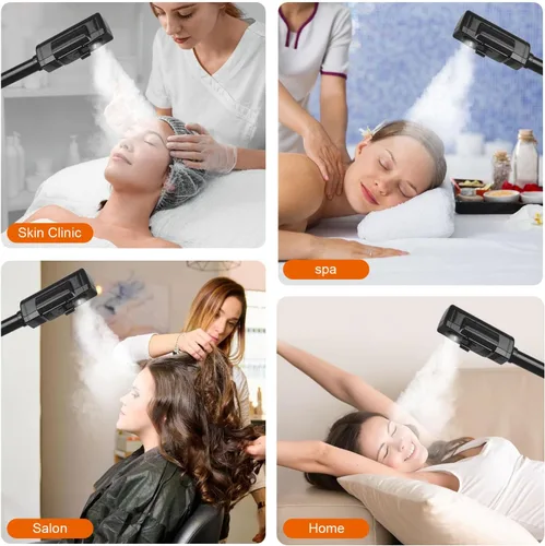 Vista 7 de Vaporizador facial profesional con lámpara de aumento 5X, vaporizador facial 2 en 1, calefacción PTC, vaporizador esteticista, vaporizador facial