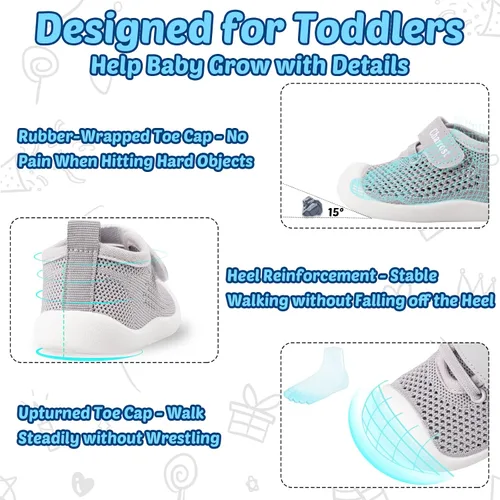 Vista 4 de Zapatos para bebés de 1 a 4 años, zapatos para niños pequeños, niños y niñas, suela suave, antideslizante, lona de algodón, malla transpirable