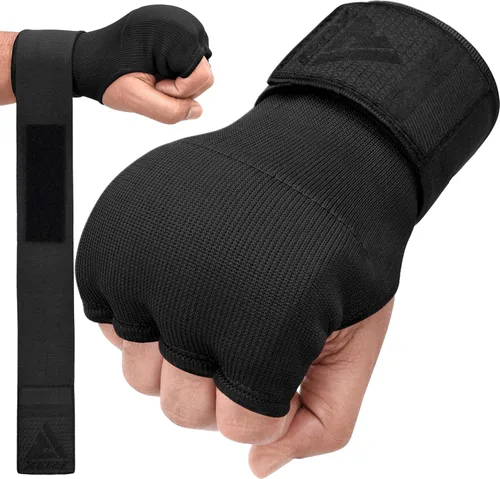 Vista 11 de RDX - Guantes de boxeo con acolchado de gel, para hombres y mujeres, con correas de muñeca elásticas de 100 cm de largo, rápidos, puños protectores