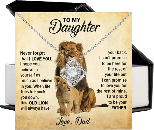 Vista 2 de To My Daughter - Collar de nudo de amor para padre e hija para cumpleaños y Navidad