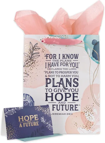 Vista 56 de Christian Art Gifts Bolsa de regalo grande de las Escrituras de Paisaje con tarjeta de felicitación y juego de papel de seda para niños: cada