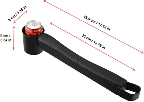 Vista 6 de Tumecos Almohadilla de relleno para asiento de automóvil, de piel sintética, organizador de bolsillo lateral con un portavasos para teléfono