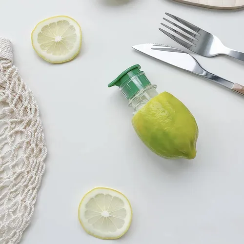 Vista 9 de Exprimidor de limón con tapa de rosca, exprimidor manual de 4 piezas con filtro, exprimidor de cítricos portátil para limón/lima/naranja, exprimidor