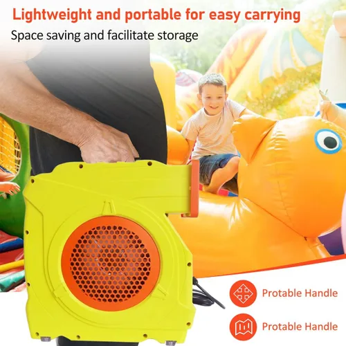 Vista 4 de Soplador inflable de casa de rebote, 1400W-1600W, 1.7 HP y 2 HP soplador inflable de doble velocidad, potente ventilador de aire para casa inflable