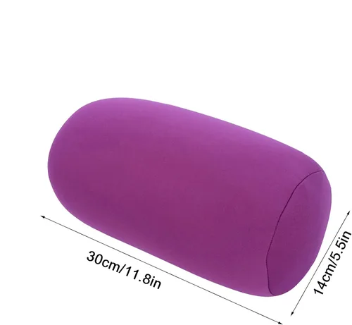 Vista 4 de Keenso Rollo de soporte cervical,Mini rollo de cuello redondo,Almohada suave de microperlas para soporte de columna vertebral y cuello,Relleno