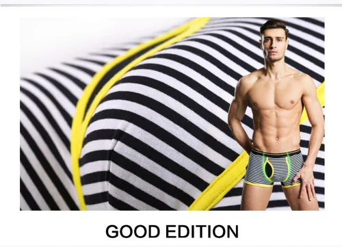 Vista 4 de CHUNG Bolsa de algodón para hombre, diseño de rayas con mosca frontal, suave, a la moda