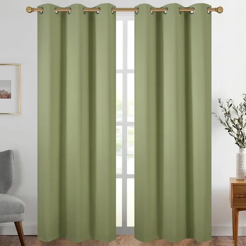 Vista 93 de Diraysid Cortinas opacas beige con ojales para dormitorio, con aislamiento térmico, cortinas de oscurecimiento de habitación, 38 x 54 pulgadas, 2